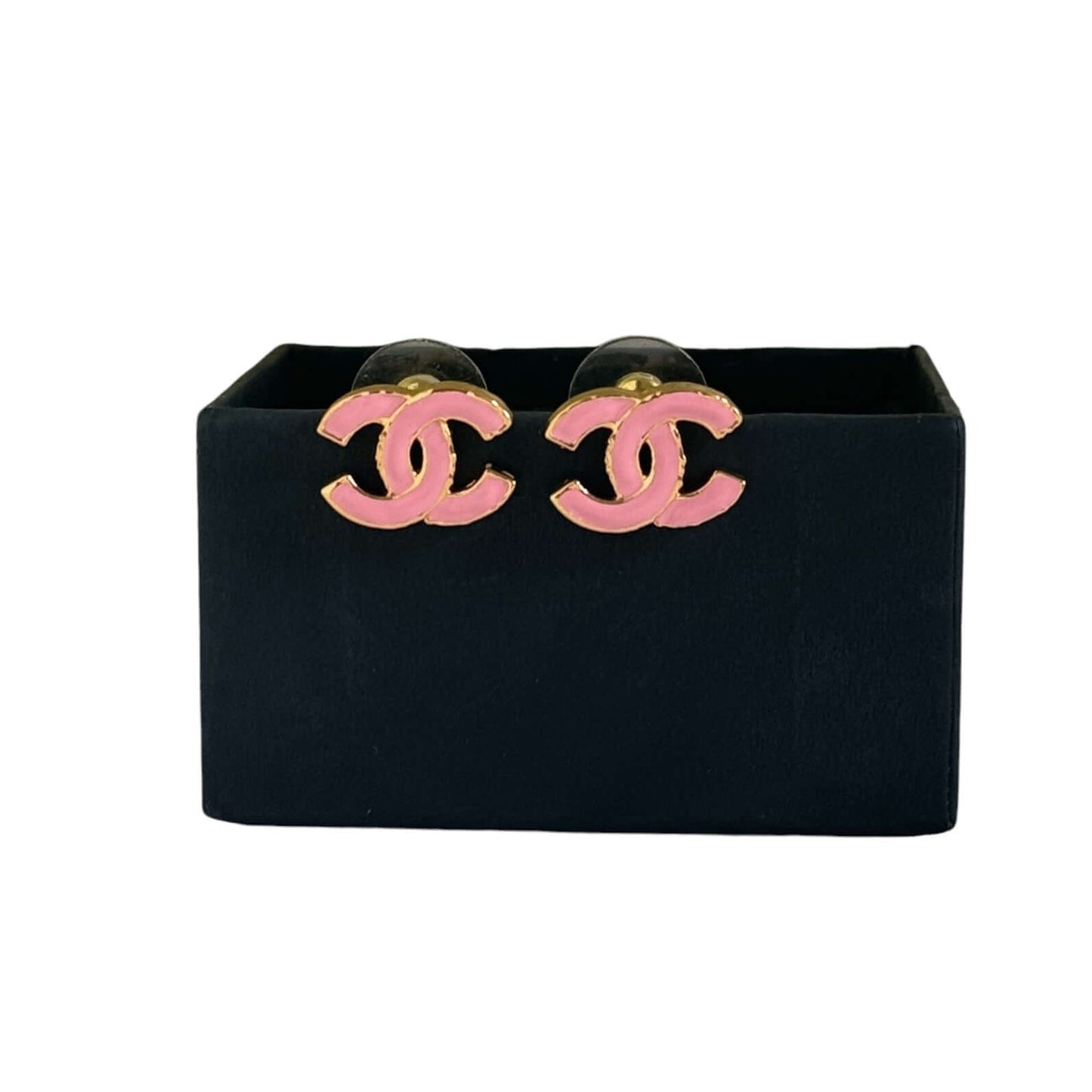 Chanel Gold CC Pink Earrings Pre-Owned