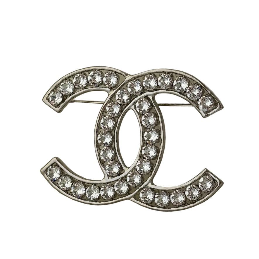 Chanel CC Silver Bigger Brooch Pre-Owned