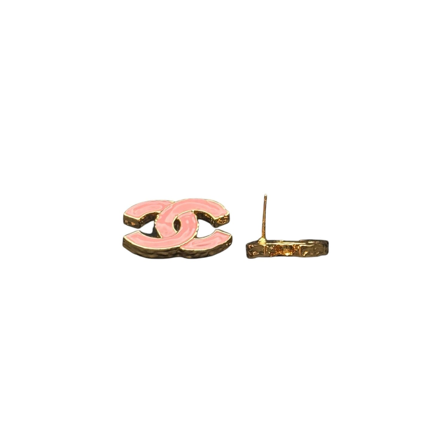 Chanel Gold CC Pink  Earrings Pre-Owned