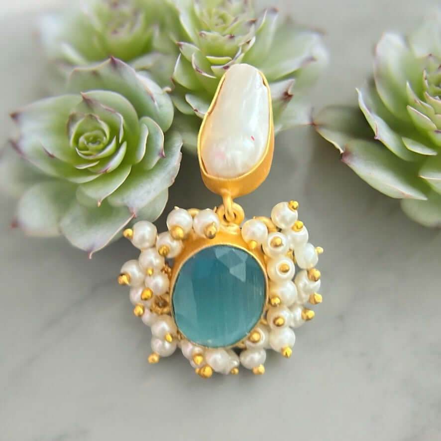 Artisan Baroque Pearls Gold Plated Post Earrings - My Mama Found What 