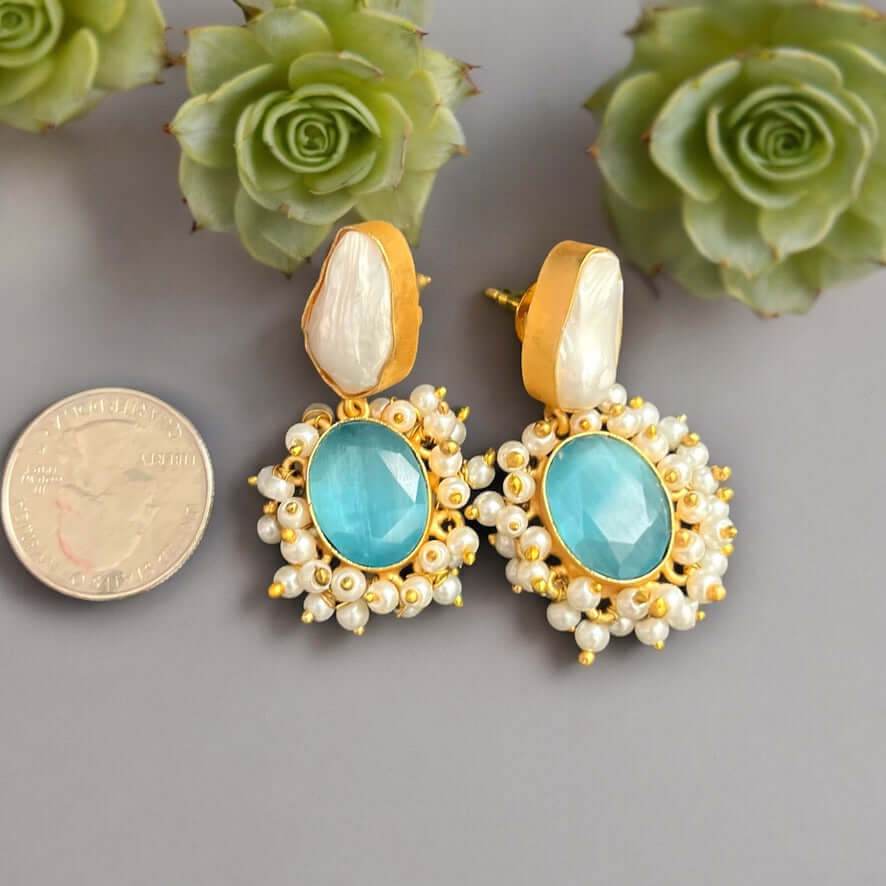 Artisan Baroque Pearls Gold Plated Post Earrings - My Mama Found What 