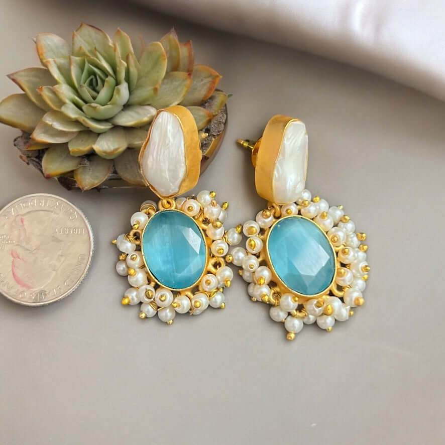 Artisan Baroque Pearls Gold Plated Post Earrings - My Mama Found What  My Mama Found What 