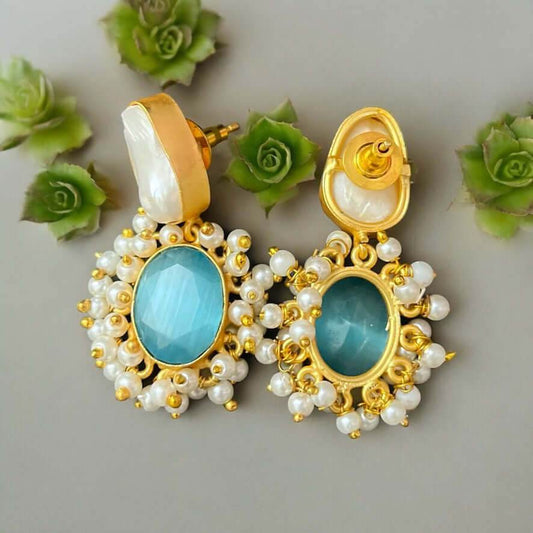 Artisan Baroque Pearls Gold Plated Post Earrings - My Mama Found What 