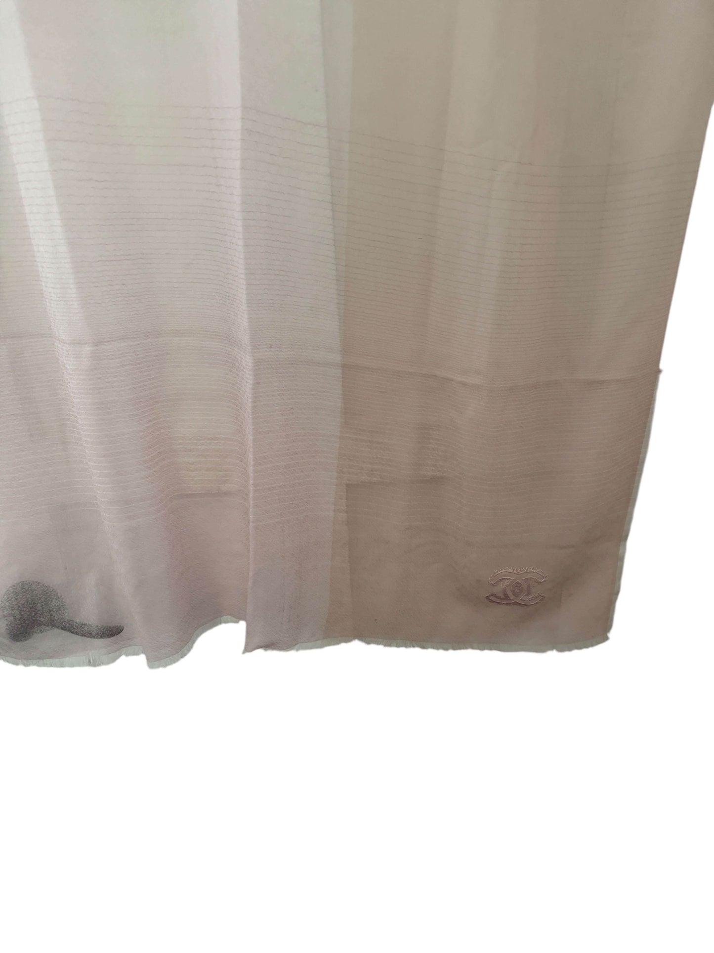 Authentic Chanel CC Cashmere Pink Scarf Pre-Owned - My Mama Found What 