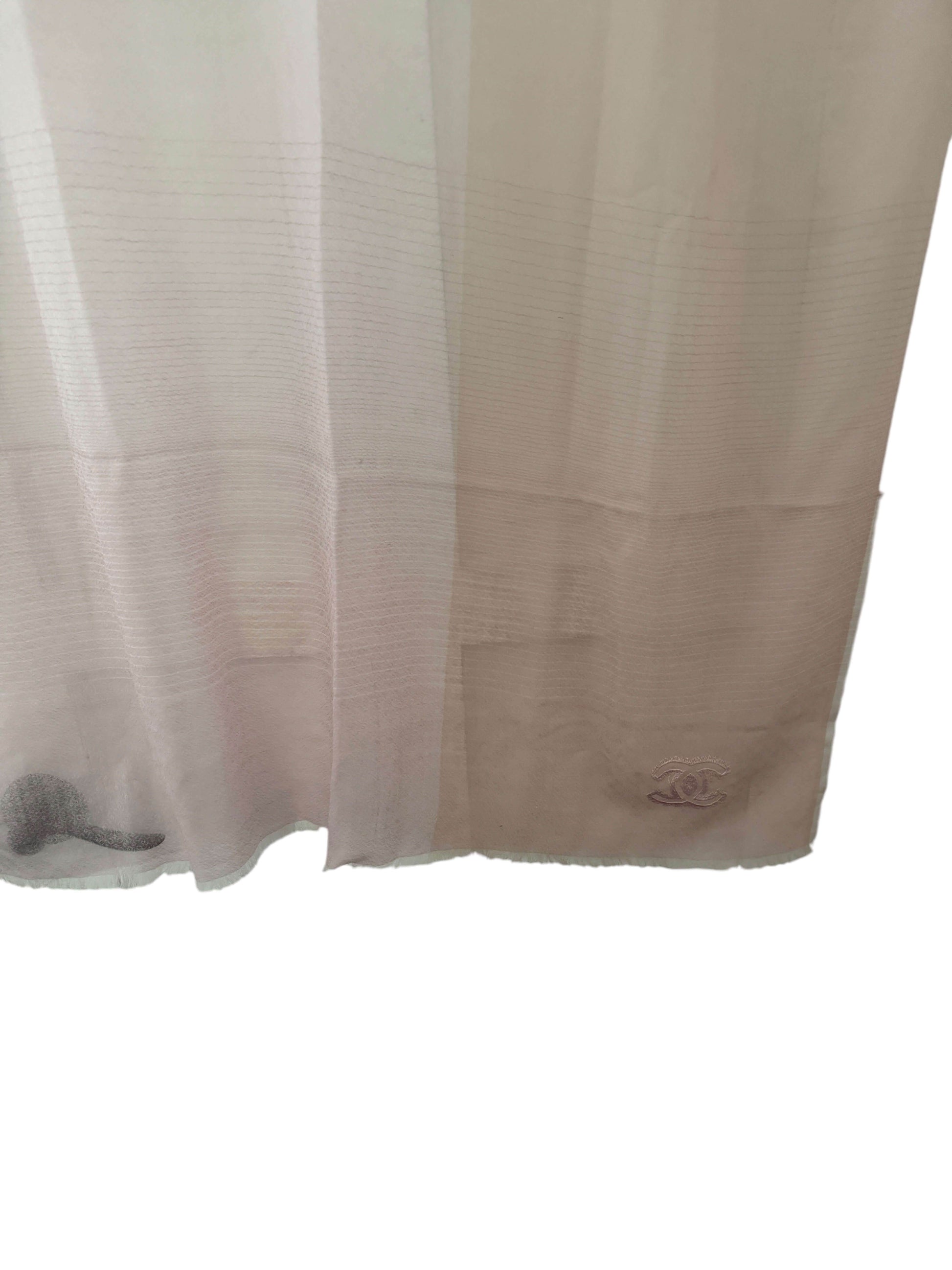 Authentic Chanel CC Cashmere Pink Scarf Pre-Owned - My Mama Found What 