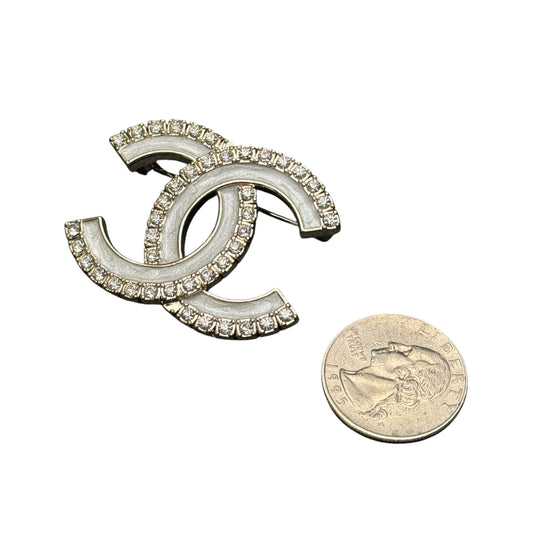 Authentic Chanel CC Crystals & Enamel Brooch Pre-Owned - My Mama Found What 
