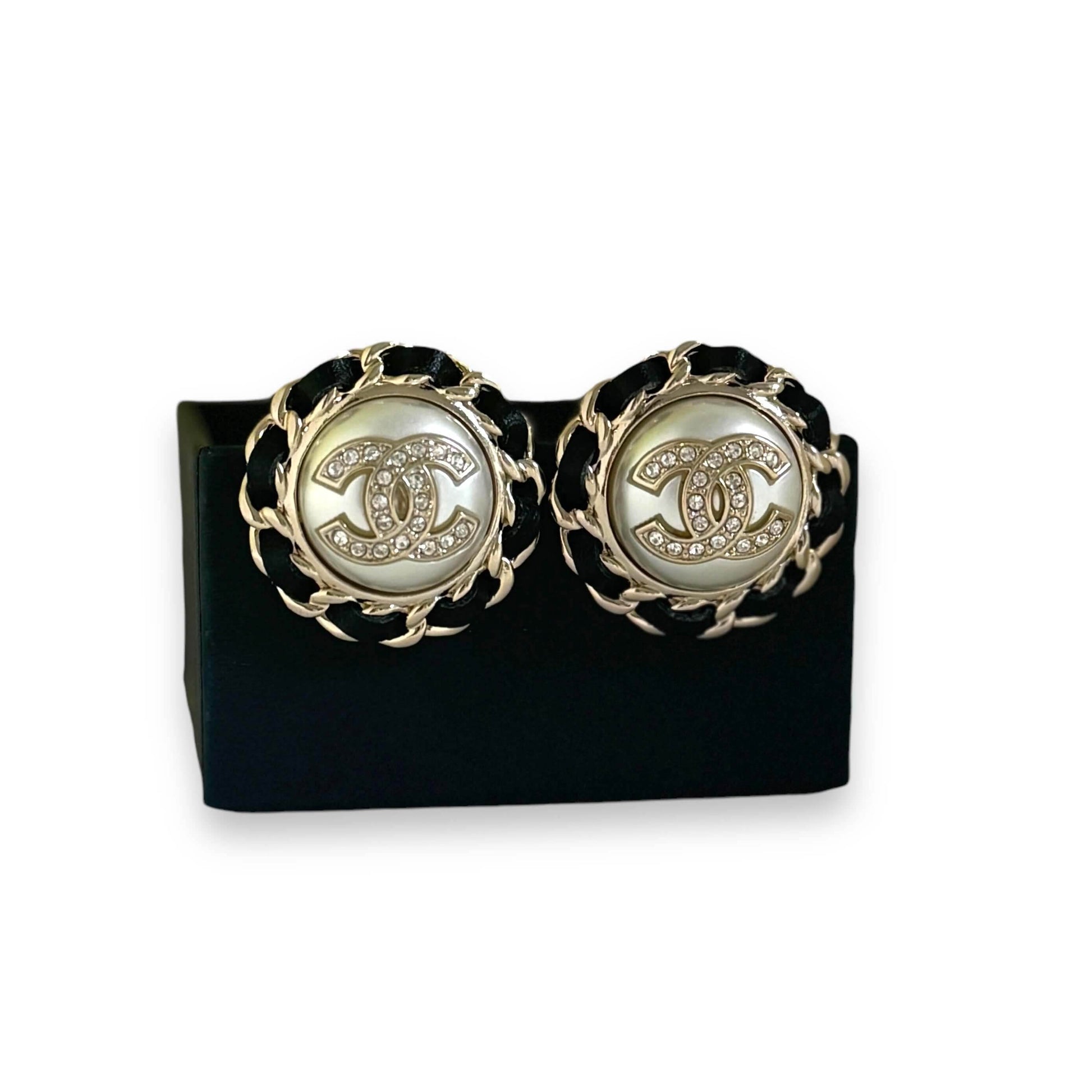 Authentic Chanel CC Gold Enamel Pre-Owned Earrings - My Mama Found What 