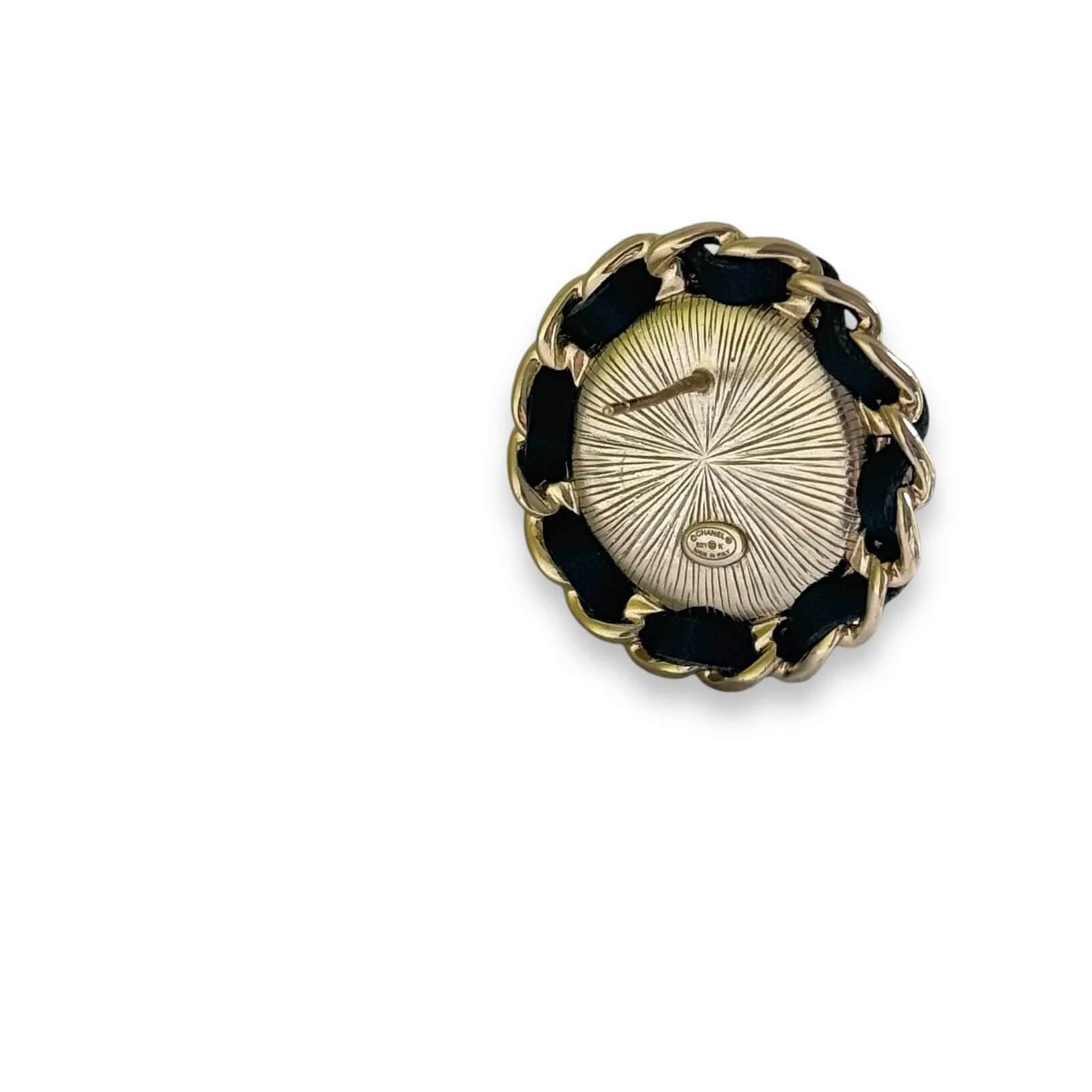 Authentic Chanel CC Gold Enamel Pre-Owned Earrings - My Mama Found What 