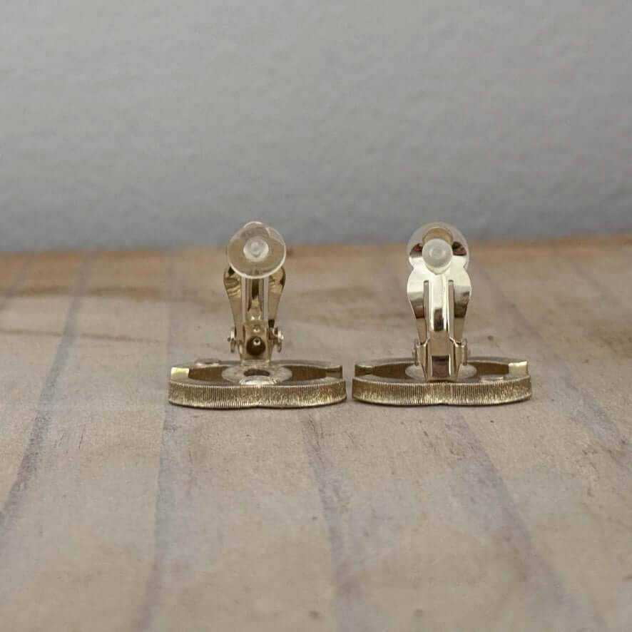 Authentic Chanel CC Lighter Gold w/ Crystals Clip On Earrings Pre-Owned - My Mama Found What  My Mama Found What 