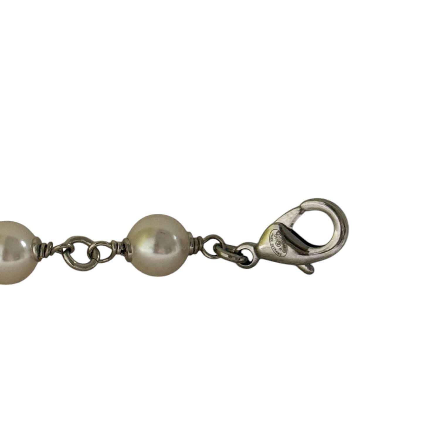 Authentic Chanel CC Pearl Wire Link Necklace 17 Pre-Owned - My Mama Found What 