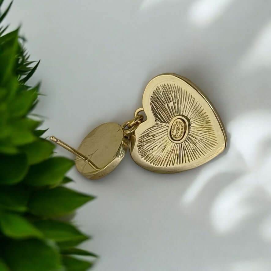 Authentic Chanel Gold CC Heart Dangle Earrings Pre-owned - My Mama Found What 