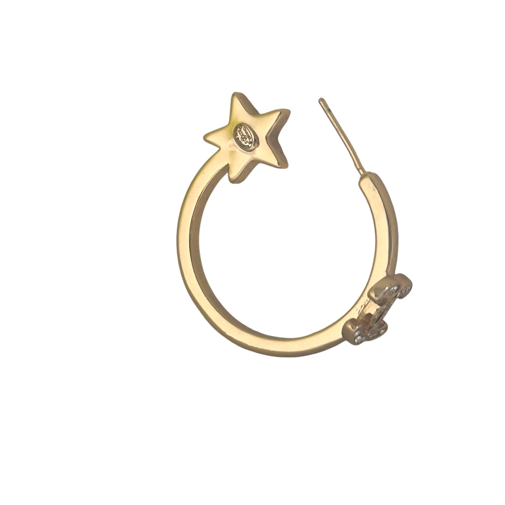 Authentic Chanel Gold CC Hoops w/ Star 23 Pre-Owned - My Mama Found What  