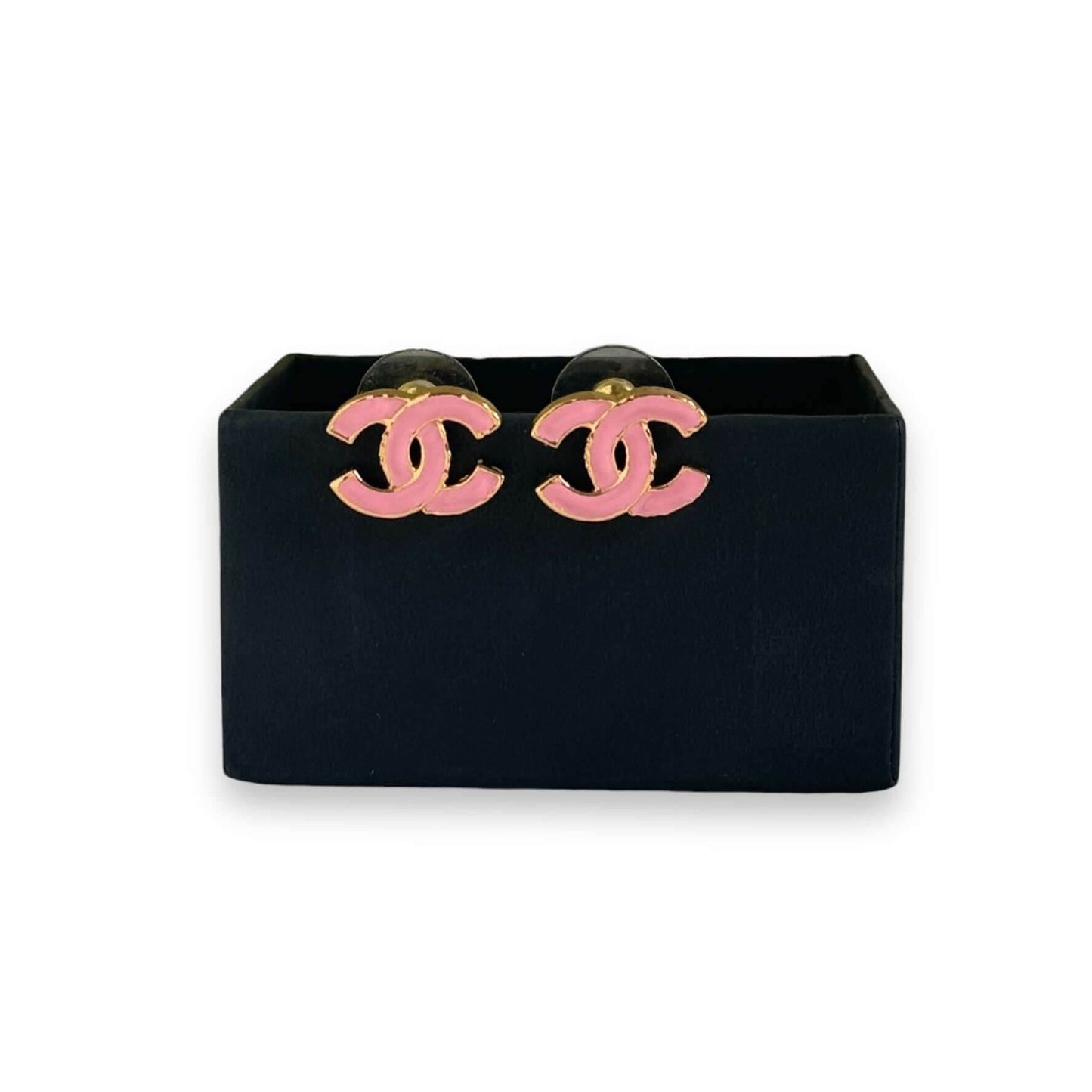 Chanel Gold CC Pink Earrings Pre-Owned - My Mama Found What 