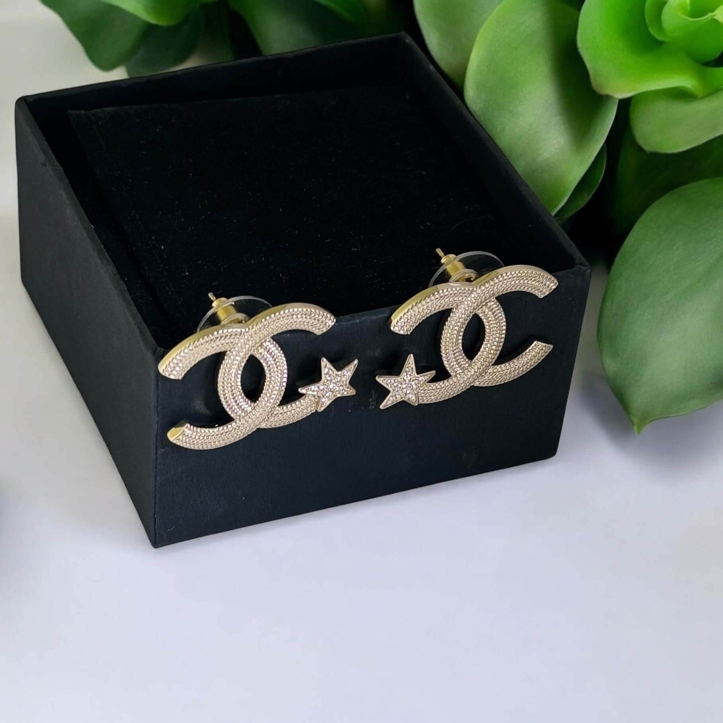 Authentic Chanel Gold CC w/ Stars & Crystals Earrings Pre-Owned - My Mama Found What 