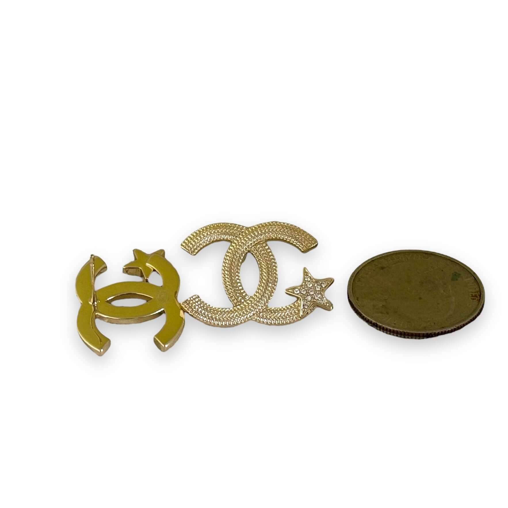 Authentic Chanel Gold CC w/ Stars & Crystals Earrings Pre-Owned - My Mama Found What 