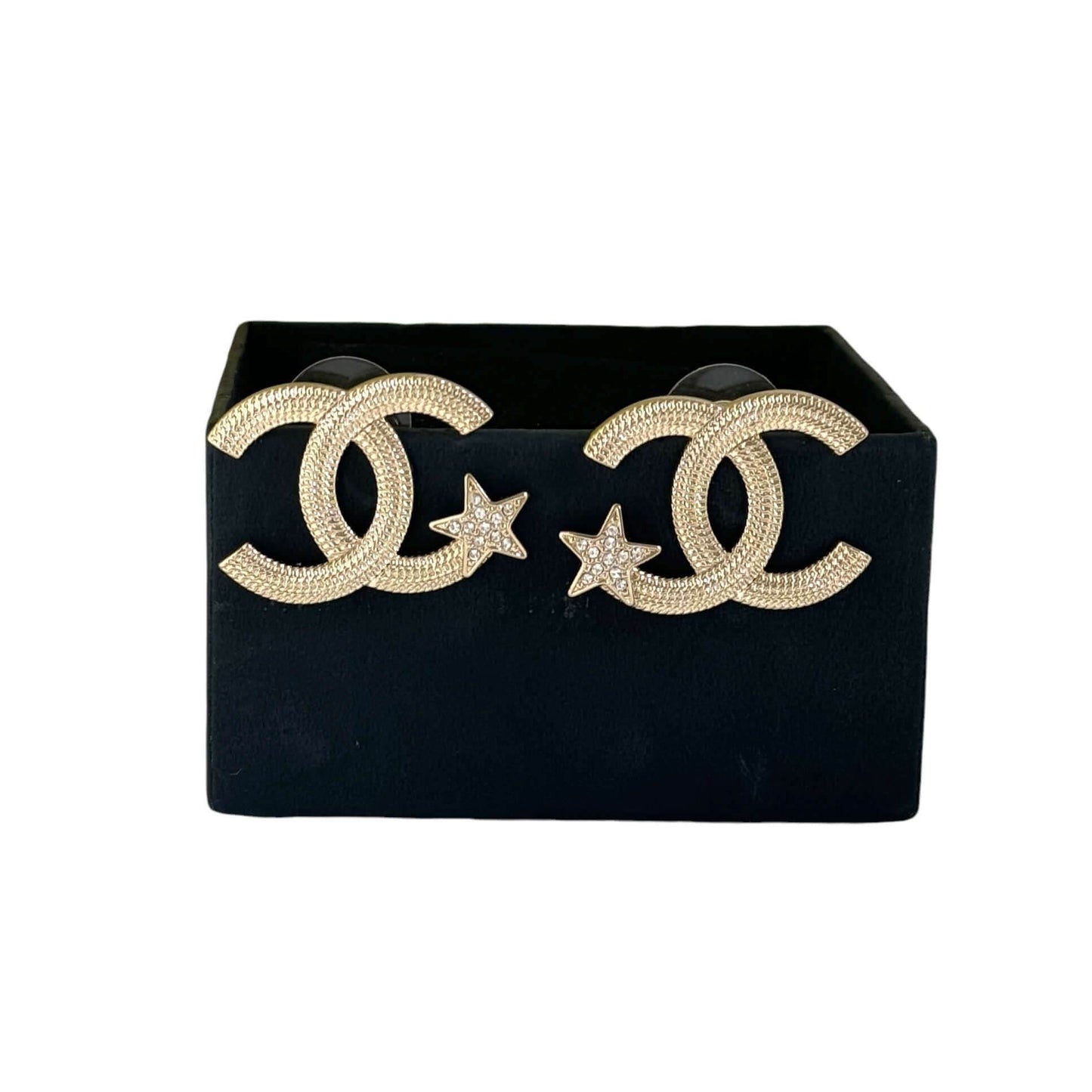 Authentic Chanel Gold CC w/ Stars & Crystals Earrings Pre-Owned - My Mama Found What 