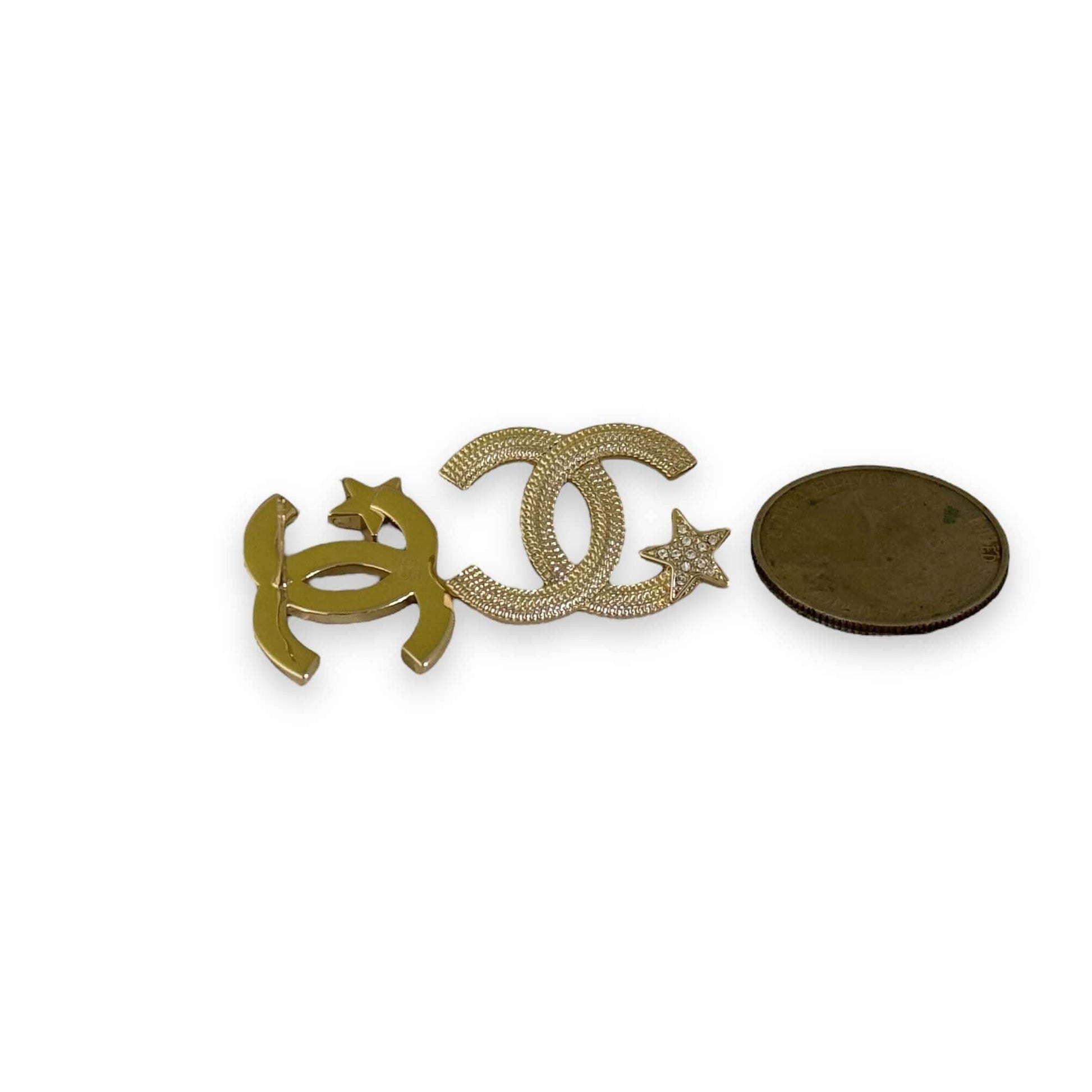 Authentic Chanel Gold CC w/ Stars & Crystals Earrings Pre-Owned - My Mama Found What 