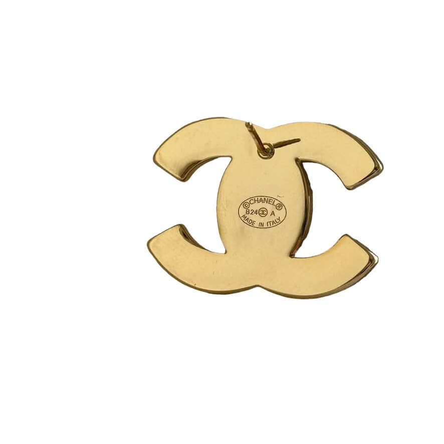 Authentic Chanel Gold CC with White Enamel Lock Earrings Pre-Owned - My Mama Found What  