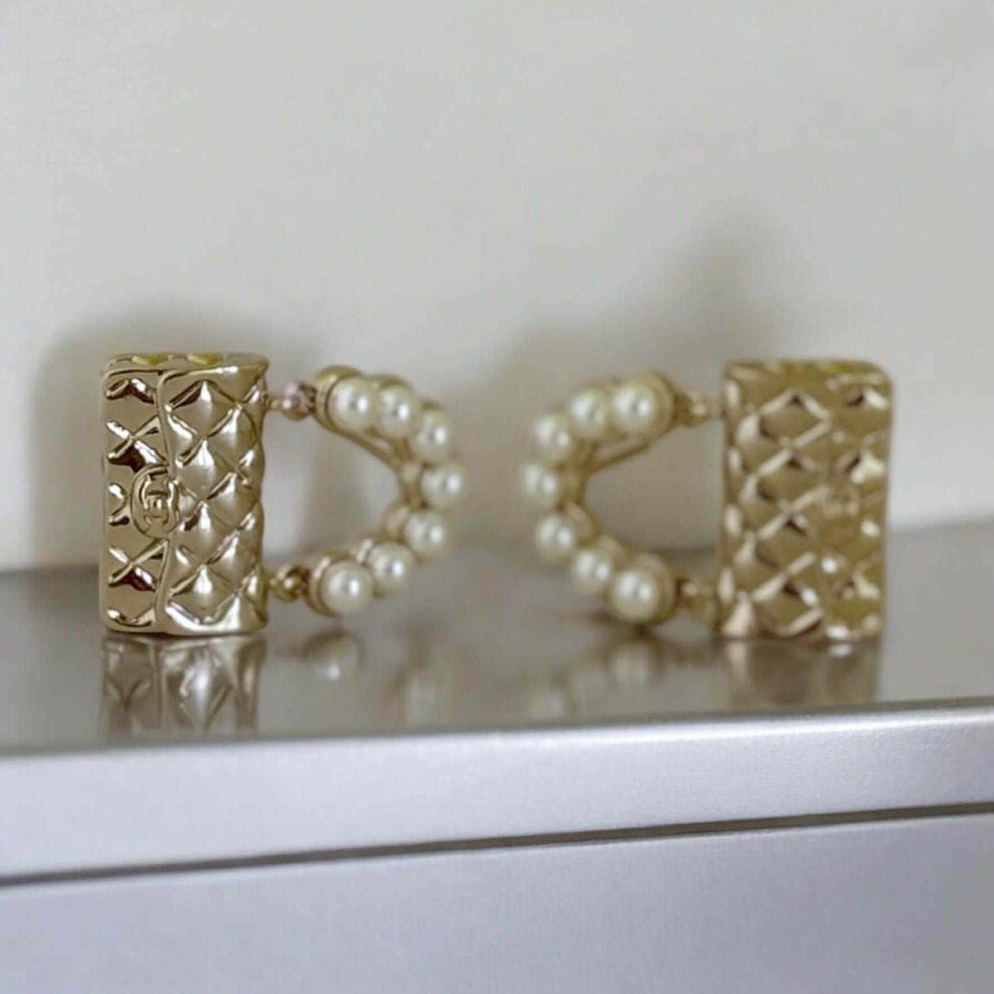 Authentic Chanel Gold Flap Bag Earrings Pre-Owned - My Mama Found What  My Mama Found What 