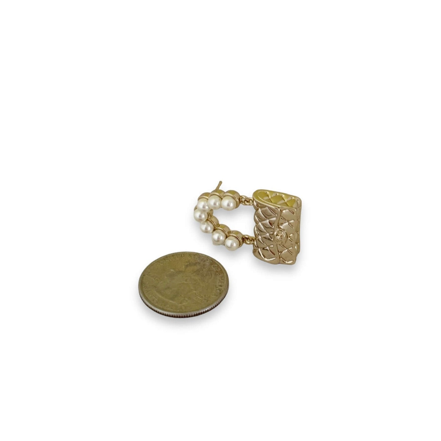 Authentic Chanel Gold Flap Bag Earrings Pre-Owned - My Mama Found What   My Mama Found What 