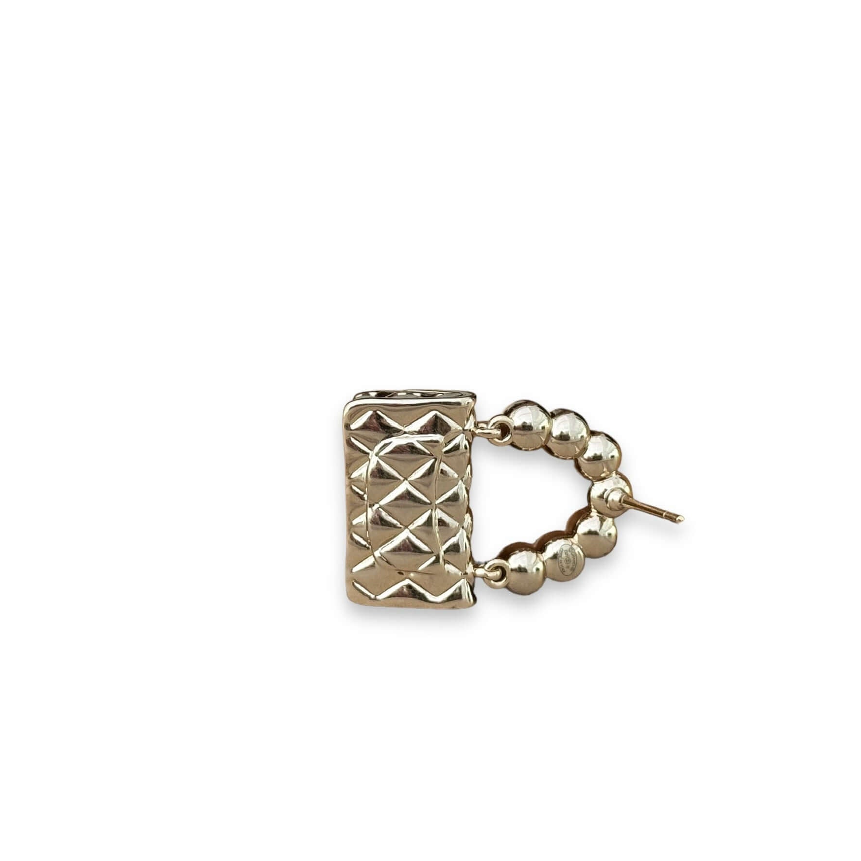 Authentic Chanel Gold Flap Bag Earrings Pre-Owned - My Mama Found What  