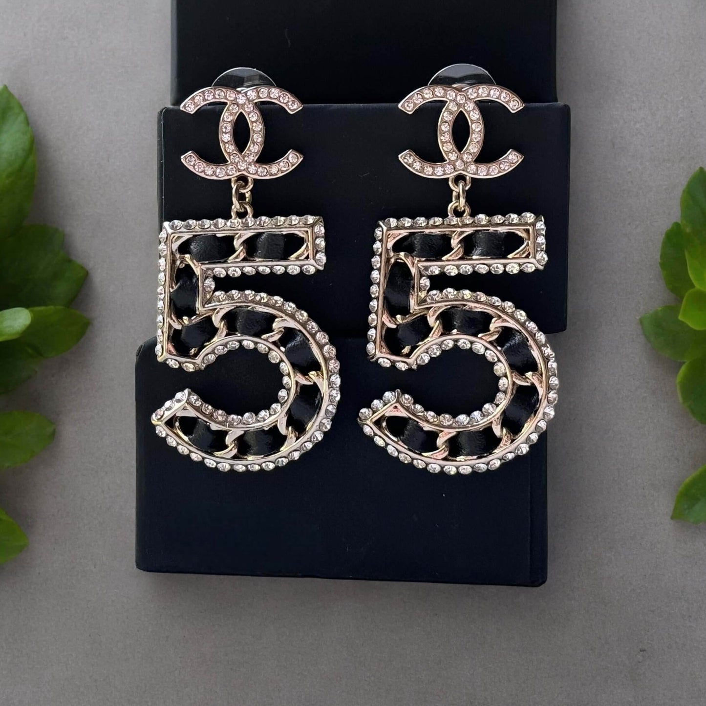 Authentic Chanel Gold Number 5 Big Dangle CC Earrings Pre-Owned - My Mama Found What 