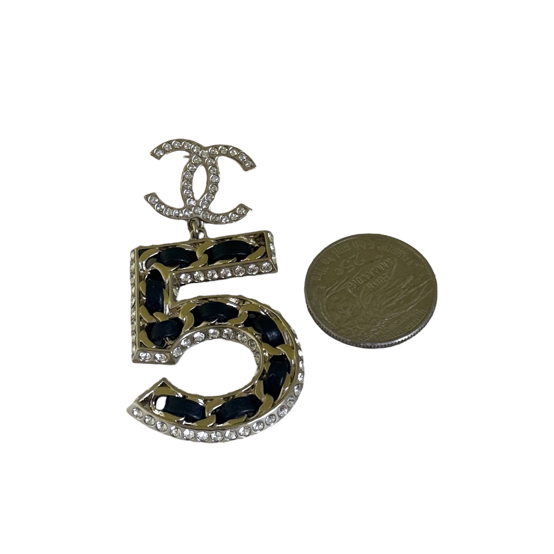 Authentic Chanel Gold Number 5 Big Dangle CC Earrings Pre-Owned - My Mama Found What  