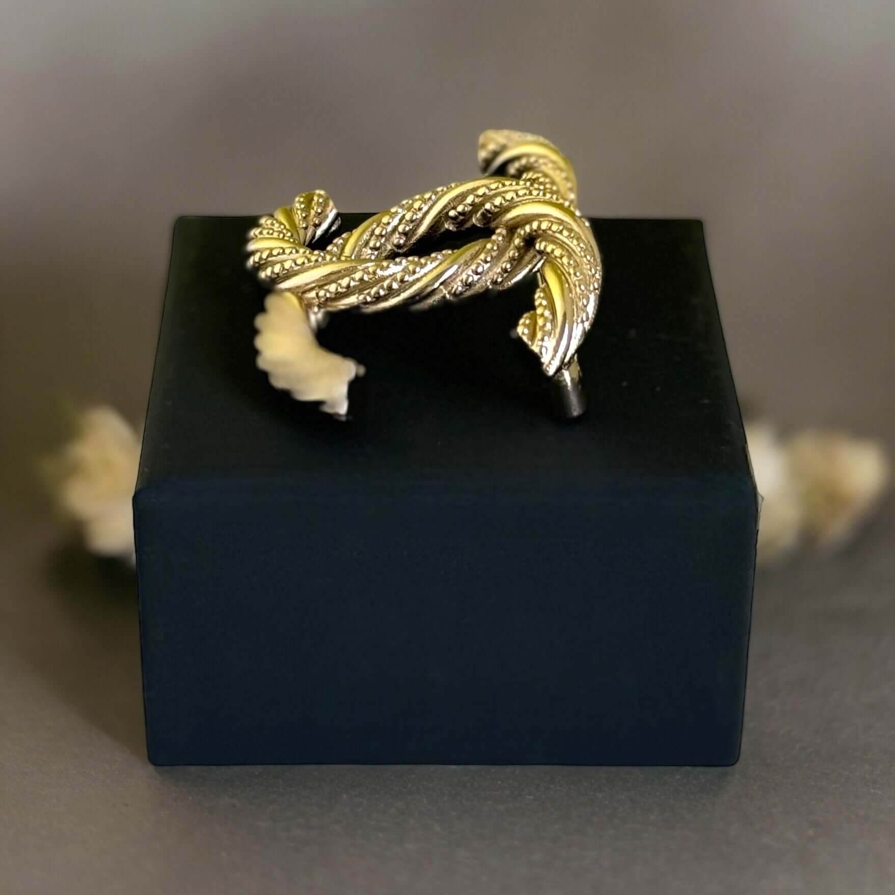 Authentic Chanel Gold Textured Twist CC Brooch Pin Pre-Owned - My Mama Found What 