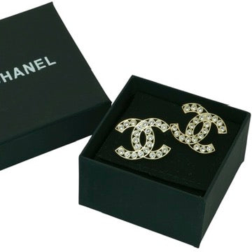 Authentic Chanel Lighter Gold CC Crystals Pre-Owned Earrings - My Mama Found What  