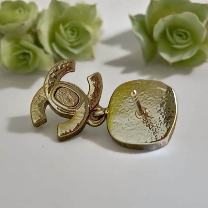 Authentic Chanel Strass CC Dangle Post Earrings Pre-Owned - My Mama Found What 