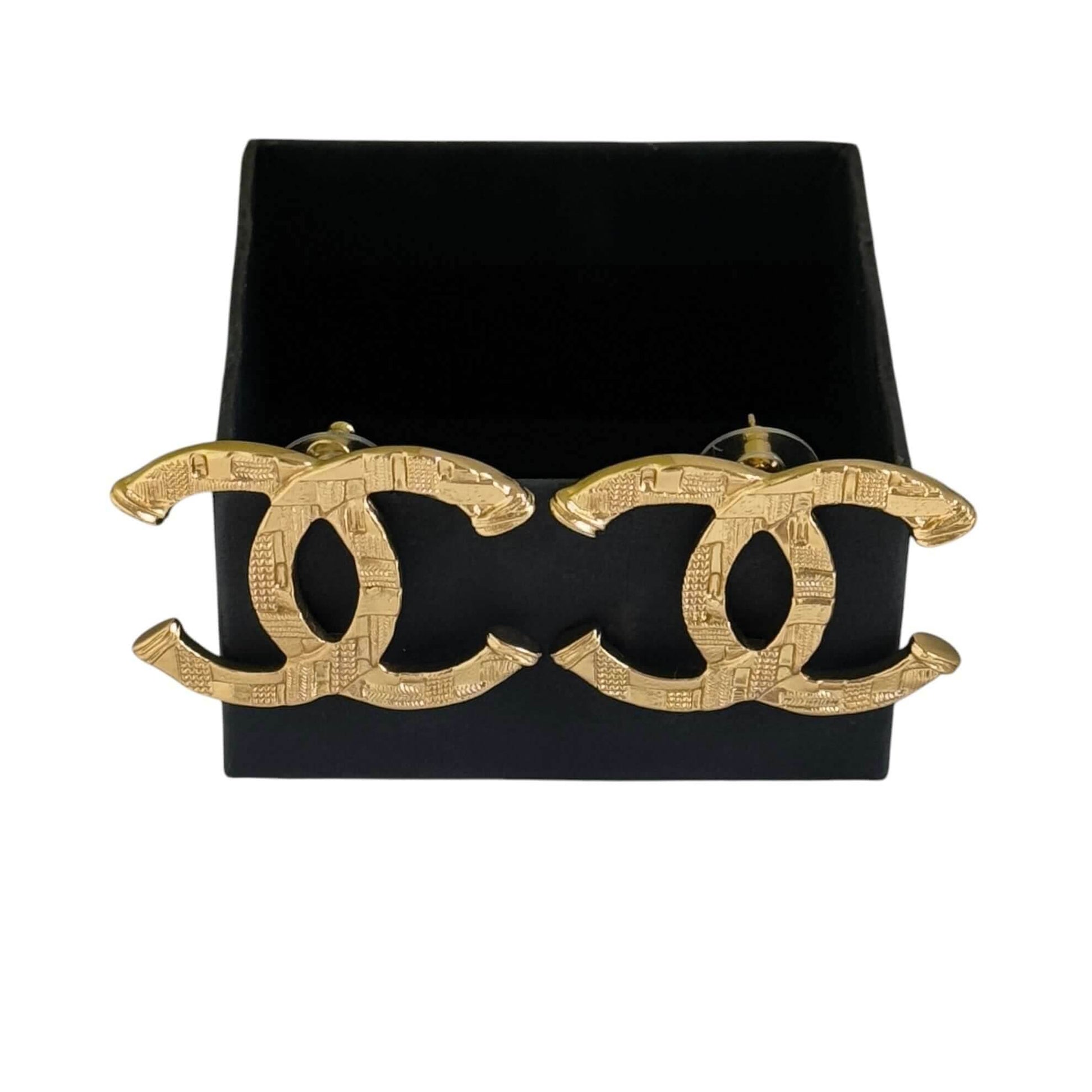 Authentic Chanel Strass Textured CC Pre-Owned Earrings - My Mama Found What 