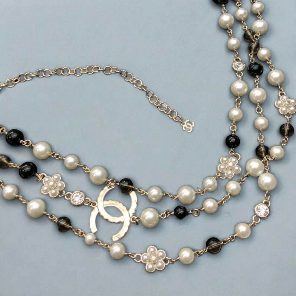 Authentic Chanel Triple Strand CC Necklace Pre-Owned - My Mama Found What 