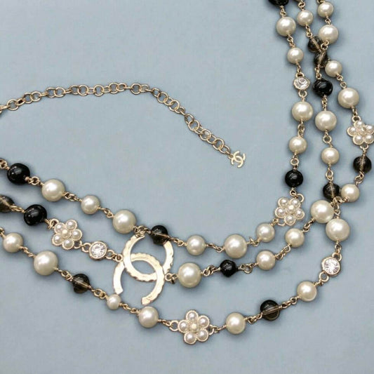 Authentic Chanel Triple Strand CC Necklace Pre-Owned - My Mama Found What 