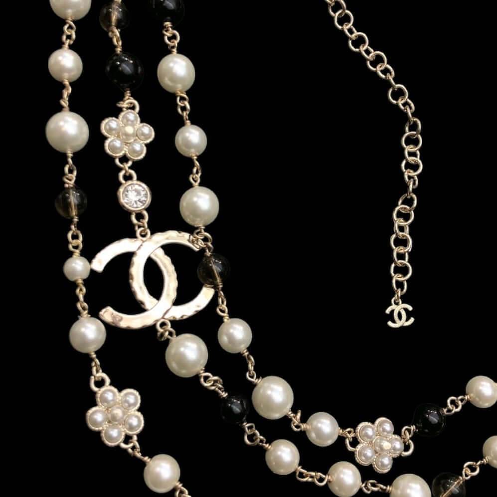 Authentic Chanel Triple Strand CC Necklace Pre-Owned - My Mama Found What 