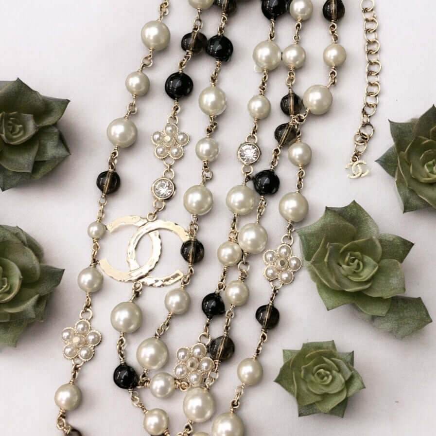 Authentic Chanel Triple Strand CC Necklace Pre-Owned - My Mama Found What 