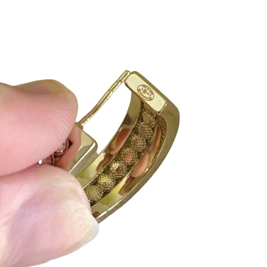 Authentic Pre-Owned Chanel CC Lighter Gold Hoops with Crystal accents - My Mama Found What  My Mama Found What 