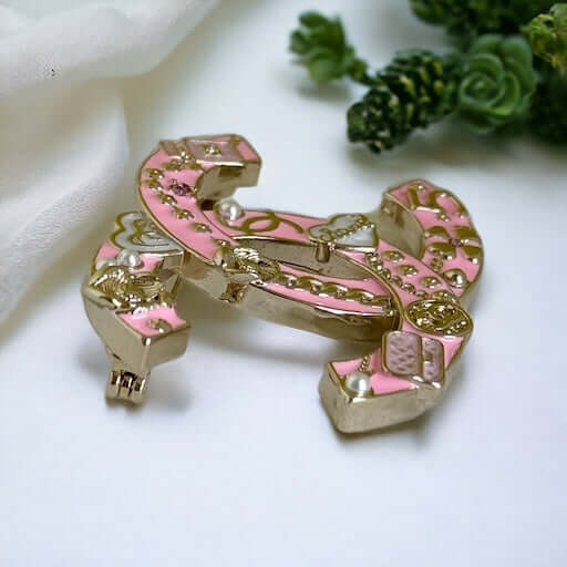 Chanel Iconic CC Pink Enamel Brooch Pin