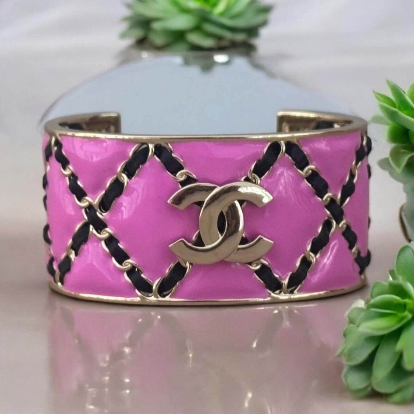CHANEL CC Colorful Quilted Pre-Owned Cuff Authentic - My Mama Found What  My Mama Found What 