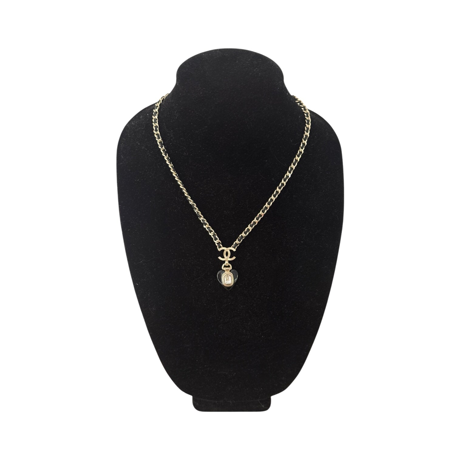 CHANEL CC Gold Black Chain Heart Necklace Pre-owned - My Mama Found What  