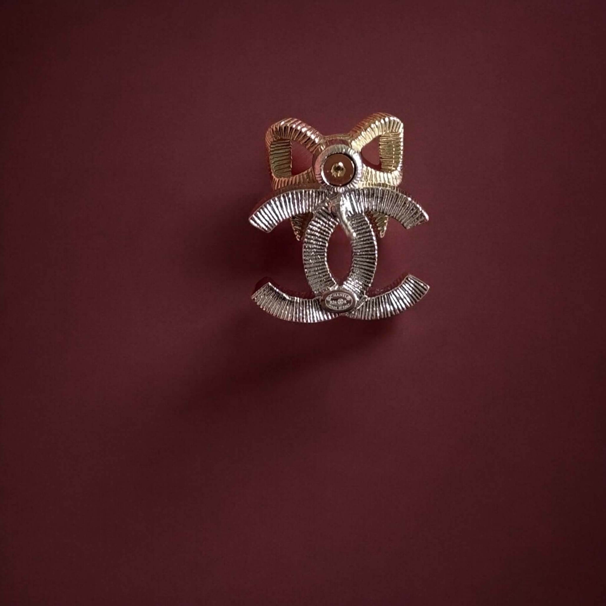 CHANEL CC Gold/Silver with Bows Pre-Owned Earrings 24 - My Mama Found What 
