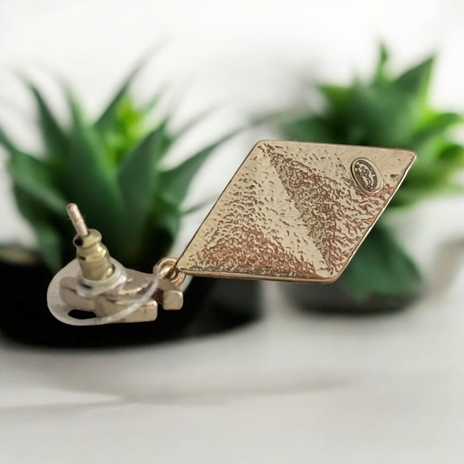 CHANEL CC Gold W/Crystals Triangle Drop Pre-Owned Earrings - My Mama Found What  