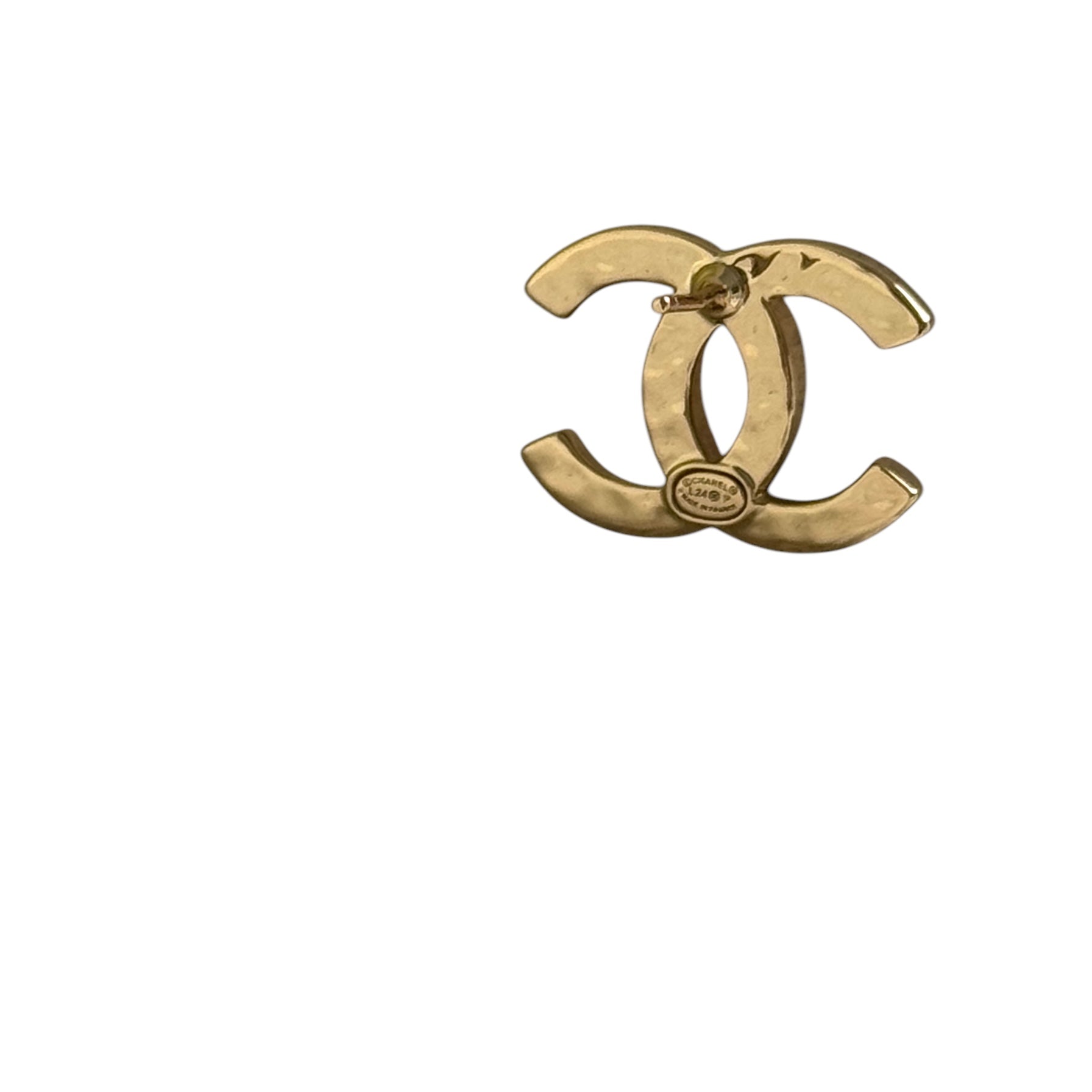 CHANEL Gold CC Chanel Mark w/ Crystals Pre-Owned Earrings - My Mama Found What  