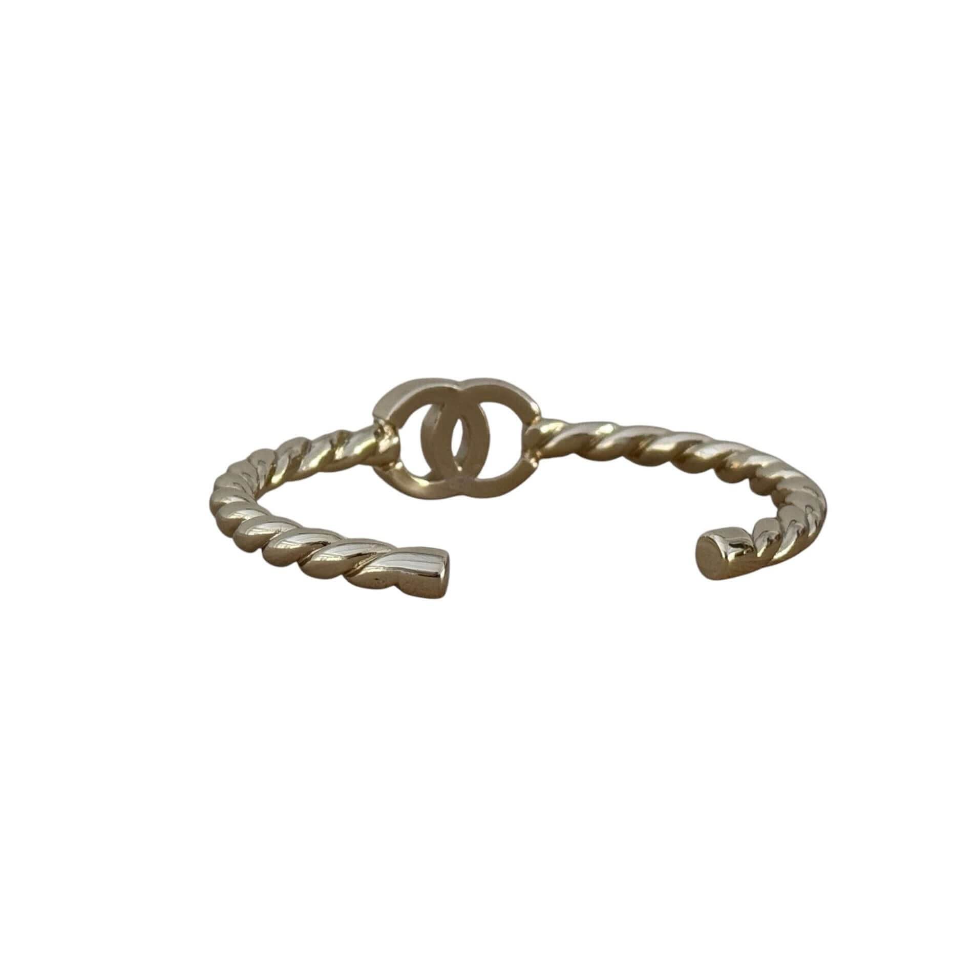 CHANEL Gold CC Cuff Like New Pre-Owned - My Mama Found What 