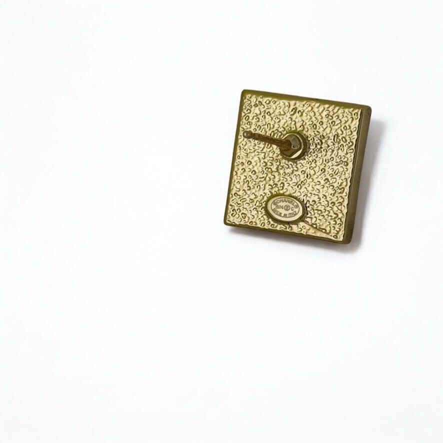 CHANEL Gold CC w/ White Enamel Square Pre-Owned Earrings 24 - My Mama Found What 