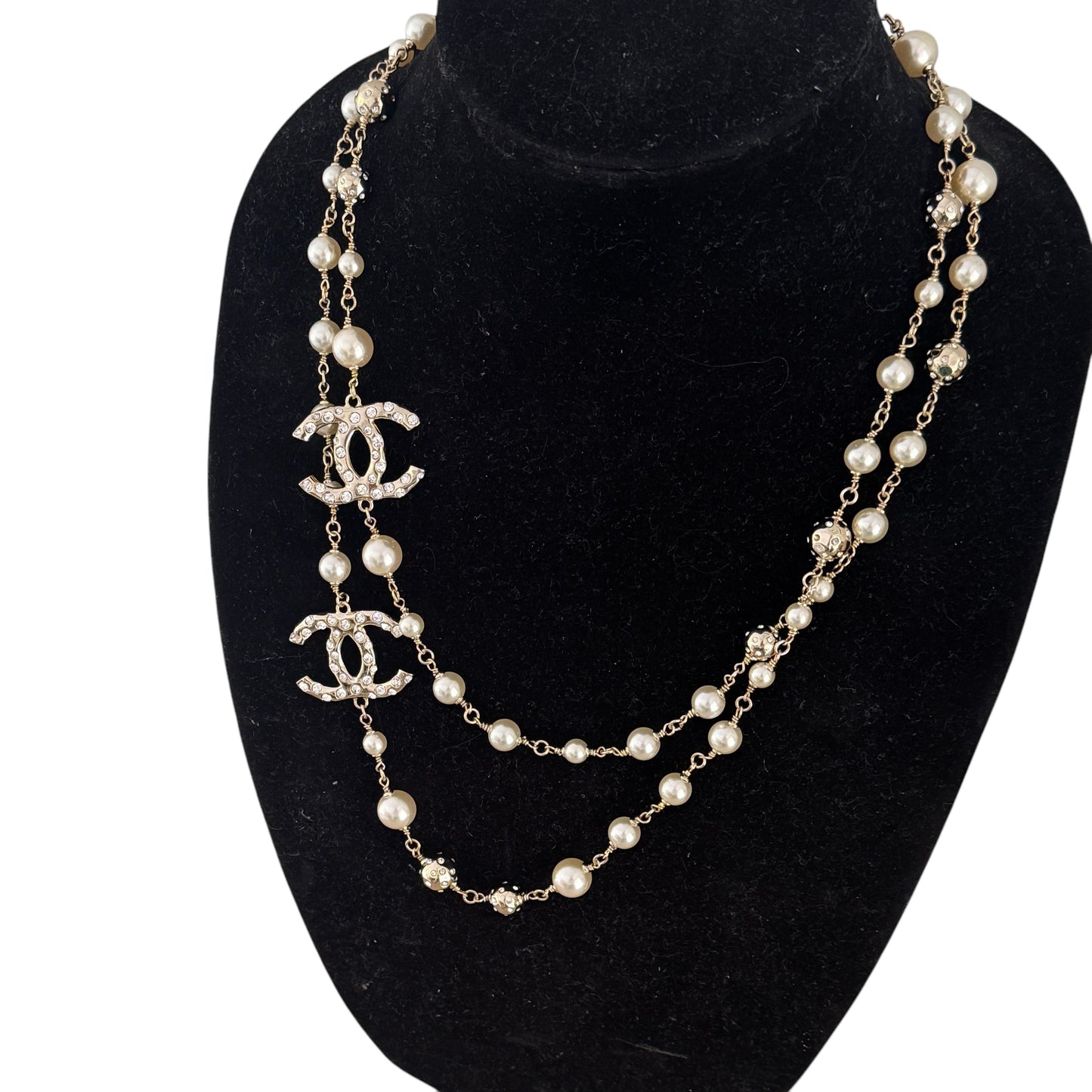 CHANEL Gold CC with Crystals Pre-Owned Necklace - My Mama Found What   My Mama Found What 