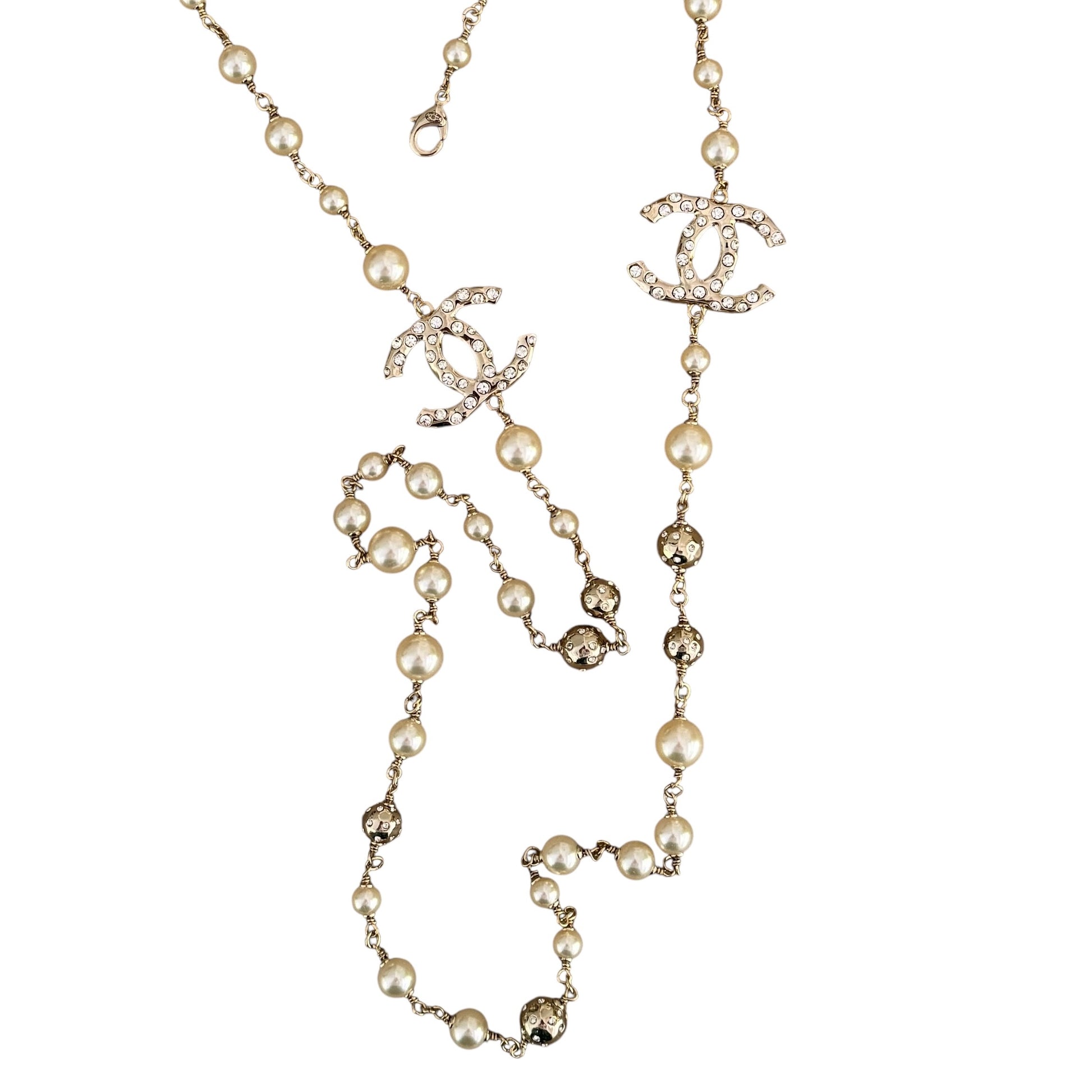 CHANEL Gold CC with Crystals Pre-Owned Necklace - My Mama Found What  