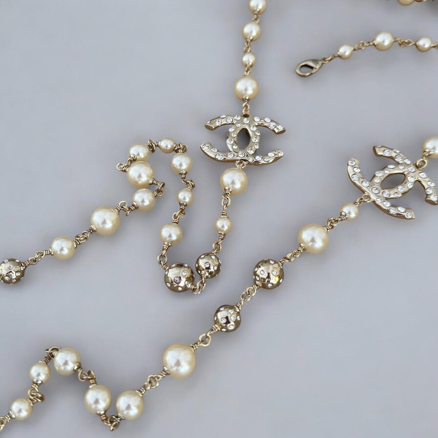 CHANEL Gold CC with Crystals Pre-Owned Necklace - My Mama Found What   My Mama Found What 