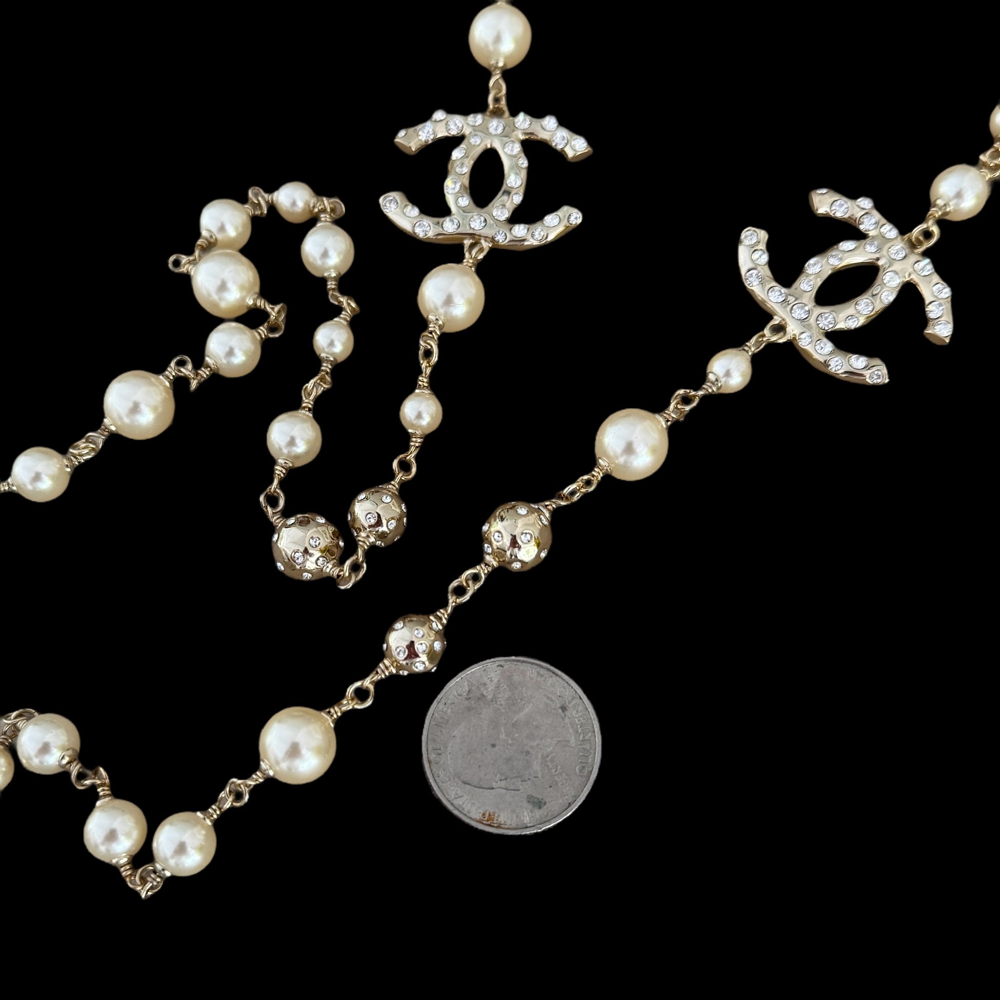 CHANEL Gold CC with Crystals Pre-Owned Necklace - My Mama Found What  