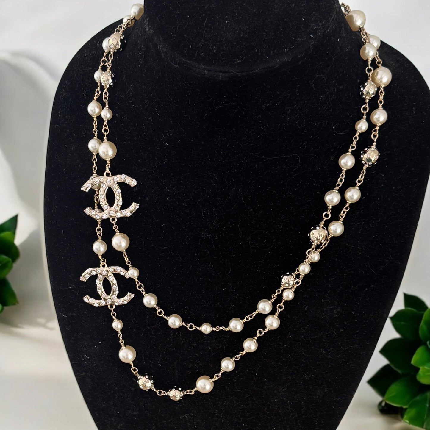 CHANEL Gold CC with Crystals Pre-Owned Necklace - My Mama Found What   My Mama Found What 