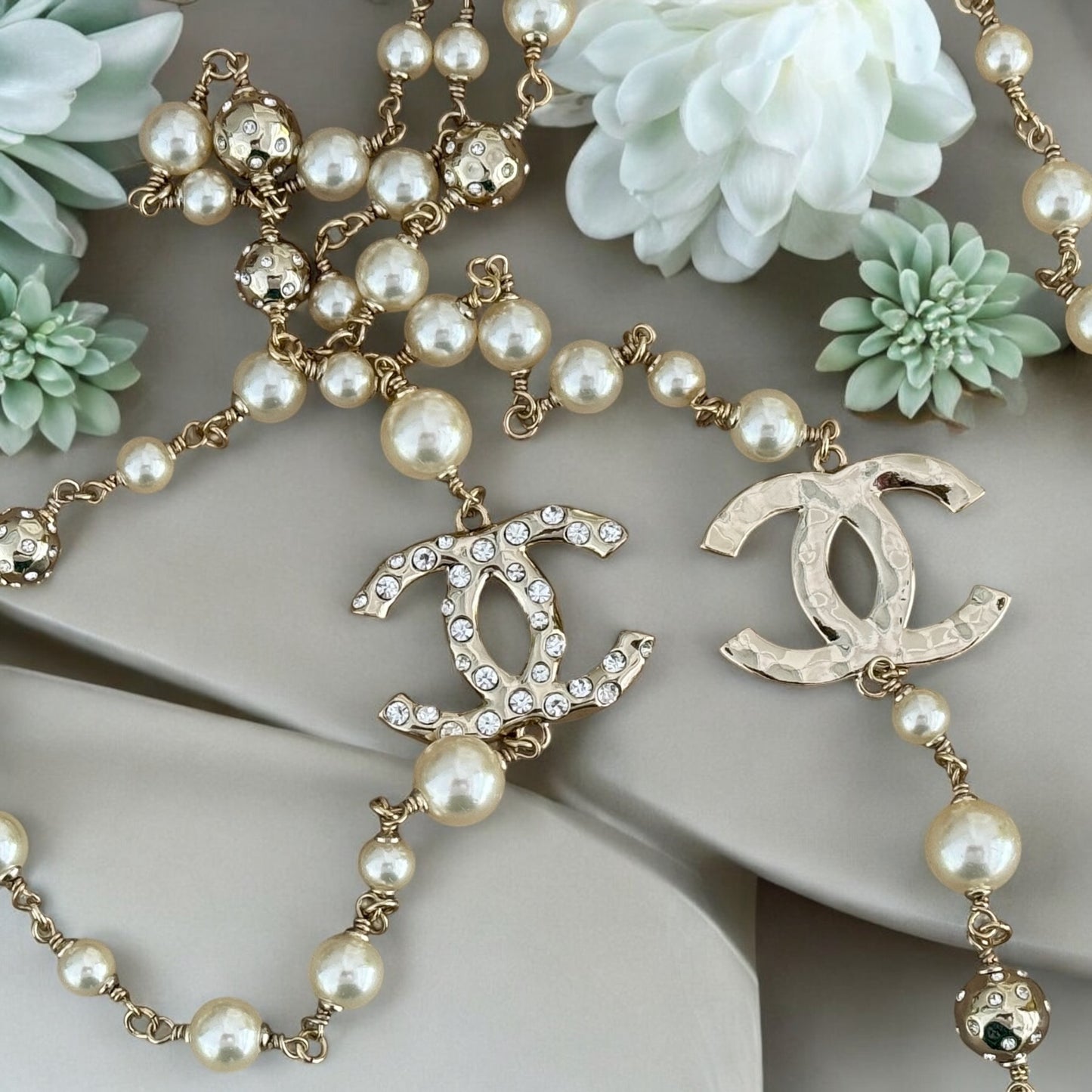 CHANEL Gold CC with Crystals Pre-Owned Necklace - My Mama Found What   My Mama Found What 